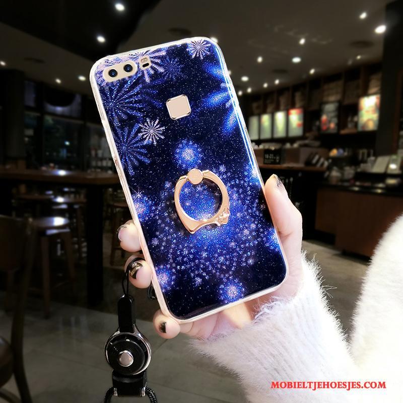 Huawei P10 Hoesje Trend Hoes Dun Blauw Sneeuwvlok Anti-fall Persoonlijk