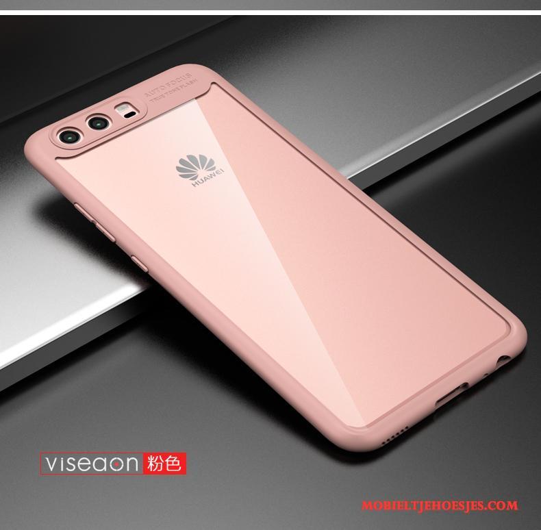 Huawei P10 Hoesje Wit Anti-fall Doorzichtig Rood Zacht Hoes Bescherming