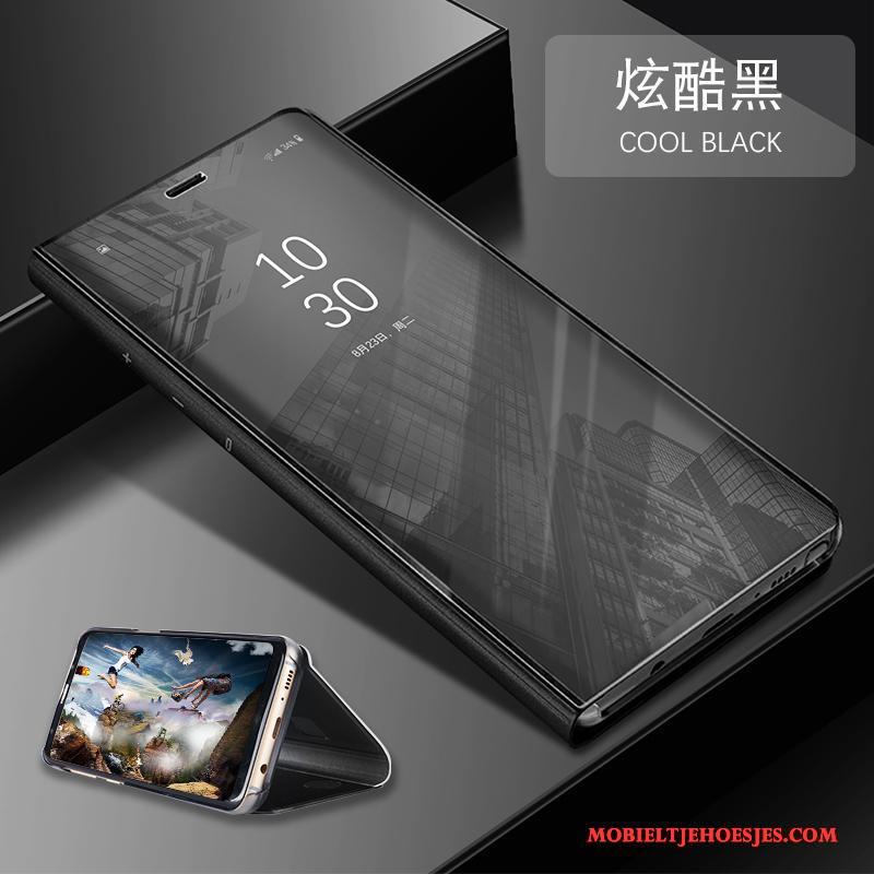 Huawei P10 Lite All Inclusive Anti-fall Folio Hoesje Telefoon Spiegel Blauw Leren Etui