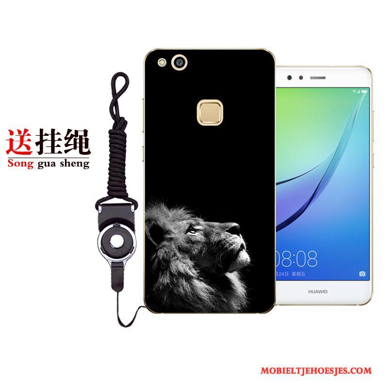 Huawei P10 Lite Blauw Anti-fall Bescherming Siliconen Hoes Hoesje Telefoon Spotprent