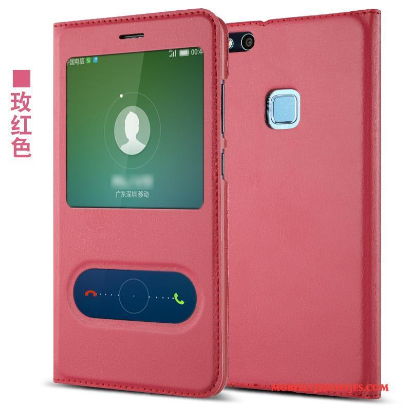 Huawei P10 Lite Clamshell Mobiele Telefoon Roze Jeugd Hoesje Bescherming Leer