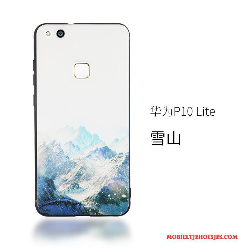 Huawei P10 Lite Hanger Siliconen Bescherming Reliëf Kleur Scheppend Hoesje Telefoon