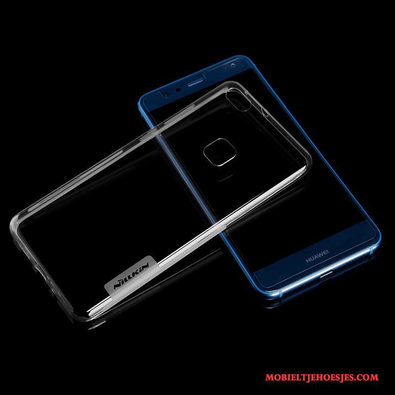 Huawei P10 Lite Jeugd Zacht Hoesje Telefoon Blauw Doorzichtig