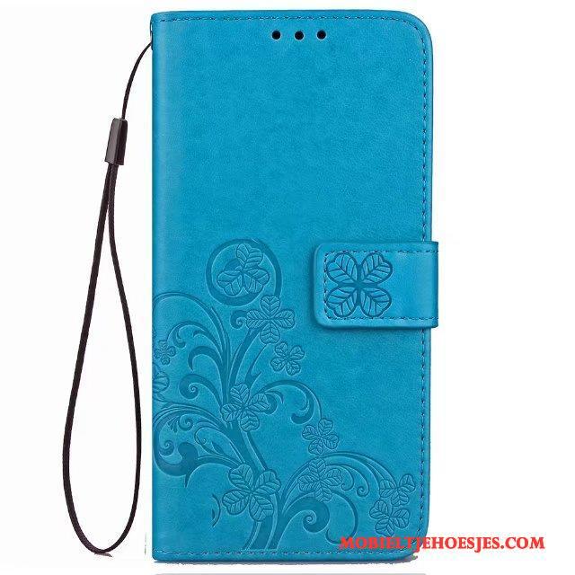 Huawei P10 Lite Leren Etui Mini Hoesje Portemonnee Mobiele Telefoon Ondersteuning Zwart
