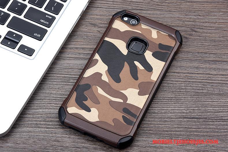 Huawei P10 Lite Ring Hoes Camouflage Hoesje Blauw Anti-fall Telefoon