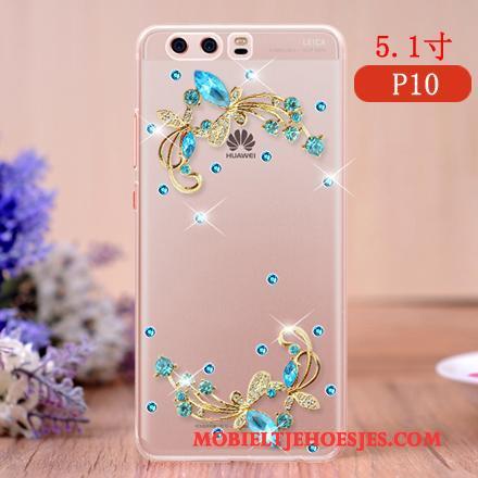 Huawei P10 Mobiele Telefoon Hanger Scheppend Hoes Anti-fall Roze Hoesje Telefoon