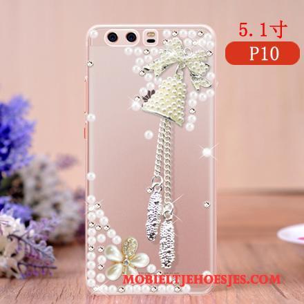 Huawei P10 Mobiele Telefoon Hanger Scheppend Hoes Anti-fall Roze Hoesje Telefoon