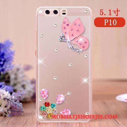 Huawei P10 Mobiele Telefoon Hanger Scheppend Hoes Anti-fall Roze Hoesje Telefoon