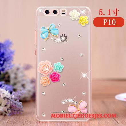 Huawei P10 Mobiele Telefoon Hanger Scheppend Hoes Anti-fall Roze Hoesje Telefoon