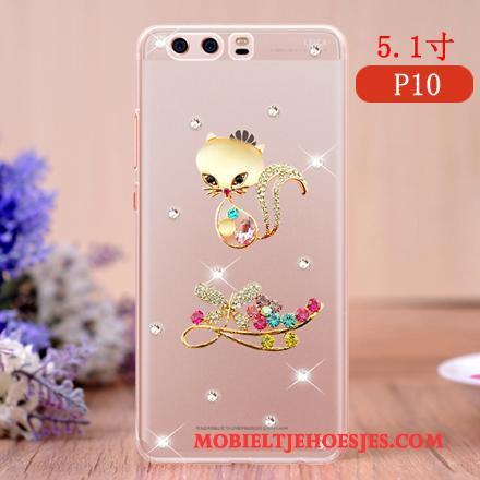 Huawei P10 Mobiele Telefoon Hanger Scheppend Hoes Anti-fall Roze Hoesje Telefoon