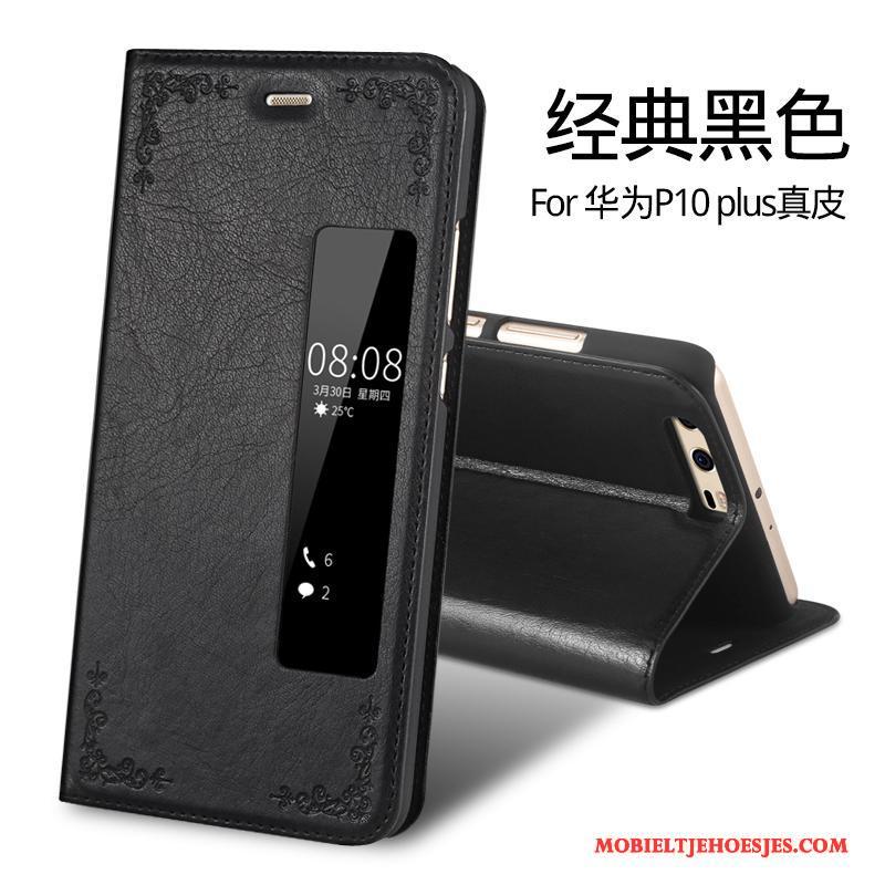 Huawei P10 Plus All Inclusive Rood Hoesje Telefoon Anti-fall Leren Etui Echt Leer Folio