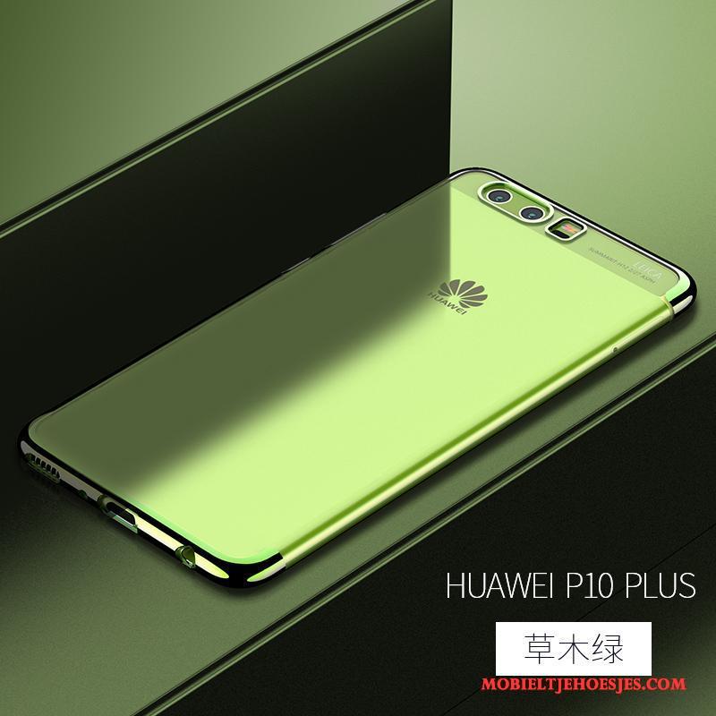 Huawei P10 Plus Anti-fall Groen Scheppend Hoes Doorzichtig Bescherming Hoesje Telefoon