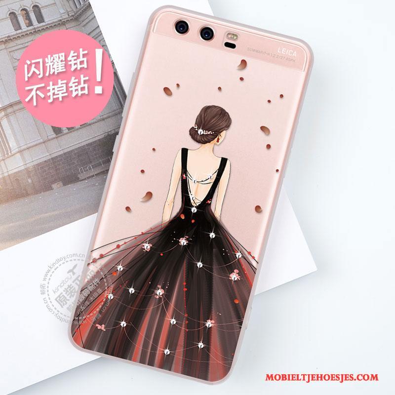 Huawei P10 Plus Anti-fall Met Strass Hoesje Telefoon All Inclusive Nieuw Bescherming Siliconen