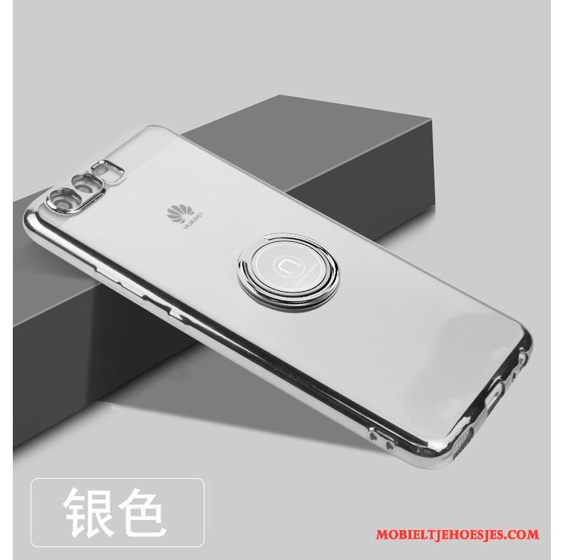 Huawei P10 Plus Bescherming Doorzichtig Hoesje Telefoon Zacht Ondersteuning Ring Siliconen