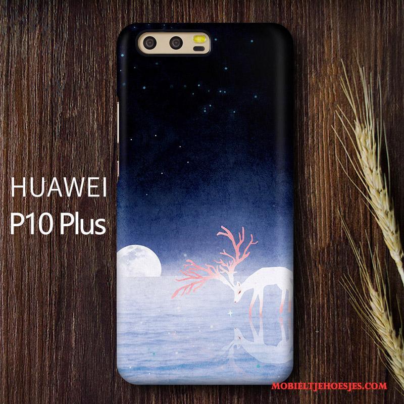 Huawei P10 Plus Blauw Kunst Mobiele Telefoon Hoesje Telefoon Hard Schrobben Persoonlijk