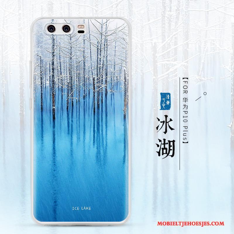 Huawei P10 Plus Blauw Zacht Scheppend Bescherming Hoesje Siliconen Doorzichtig