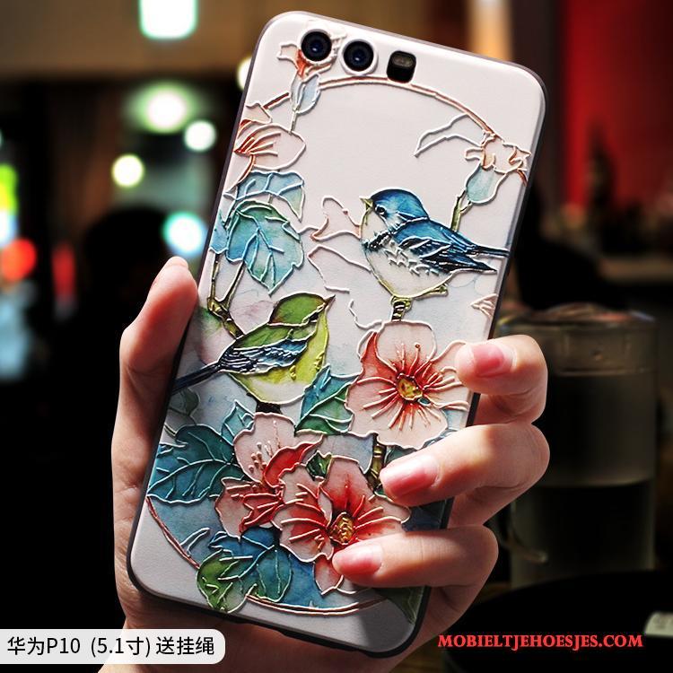 Huawei P10 Plus Chinese Stijl Hoesje Telefoon Zacht Siliconen Scheppend Anti-fall All Inclusive