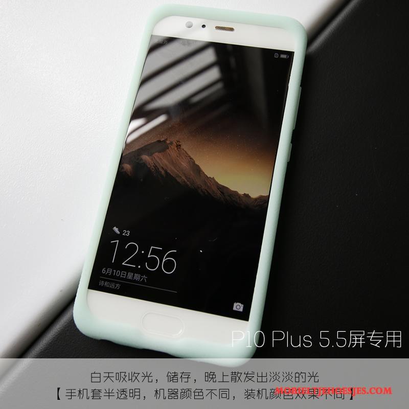 Huawei P10 Plus Doek All Inclusive Groen Siliconen Hoes Leer Hoesje