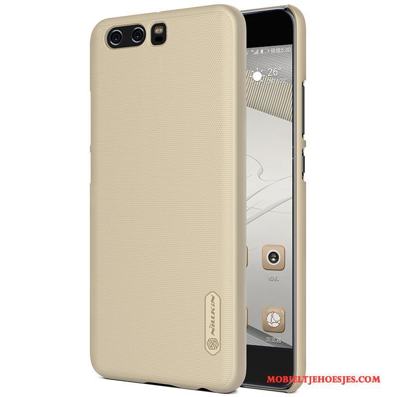 Huawei P10 Plus Hoes Bescherming Hoesje Telefoon Rood Anti-fall Goud Hard