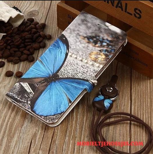 Huawei P10 Plus Hoesje Clamshell Bescherming Mooie Leren Etui Mobiele Telefoon Purper Hoes