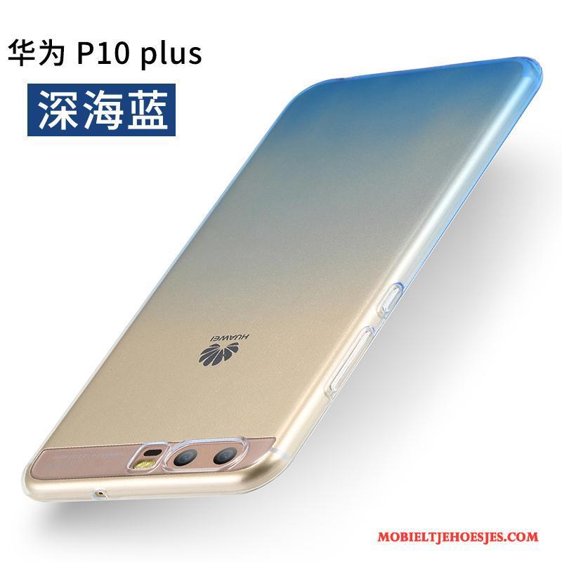 Huawei P10 Plus Hoesje Hoes Persoonlijk Siliconen All Inclusive Doorzichtig Blauw Scheppend