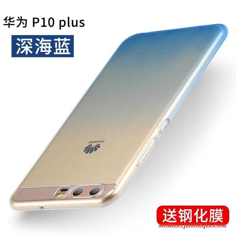 Huawei P10 Plus Hoesje Hoes Persoonlijk Siliconen All Inclusive Doorzichtig Blauw Scheppend