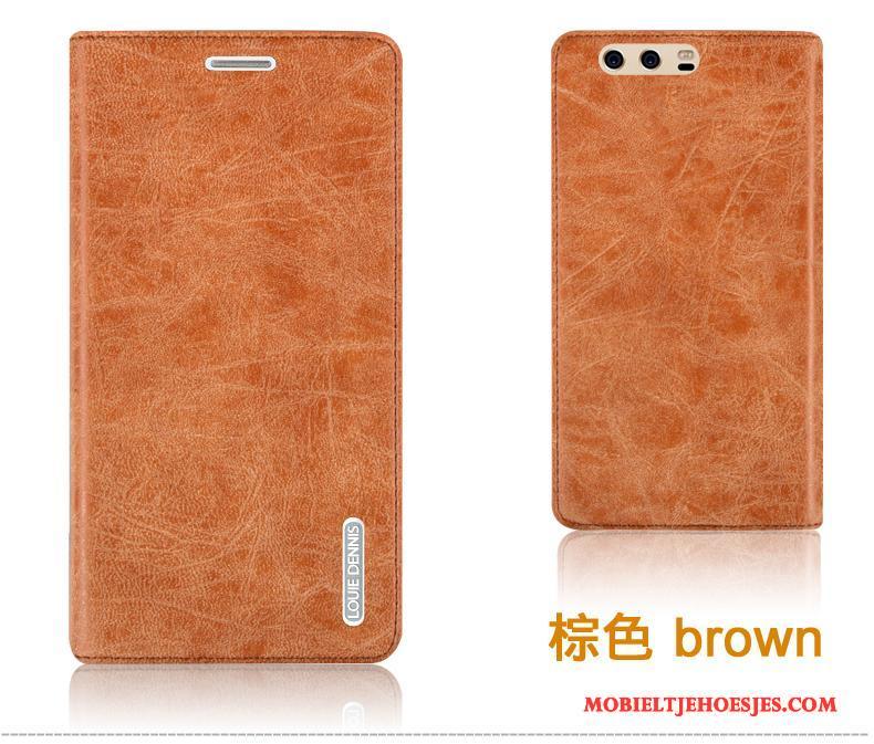 Huawei P10 Plus Hoesje Leren Etui Mobiele Telefoon Achterklep Anti-fall Clamshell Bescherming Purper