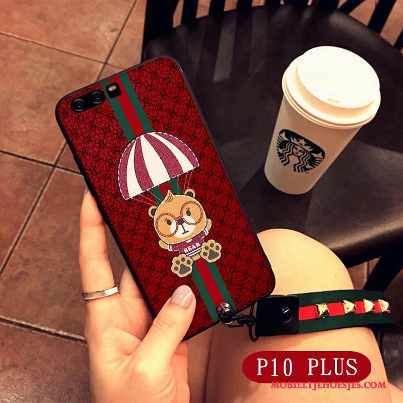 Huawei P10 Plus Hoesje Rood Hanger Scheppend Siliconen Bescherming Beren