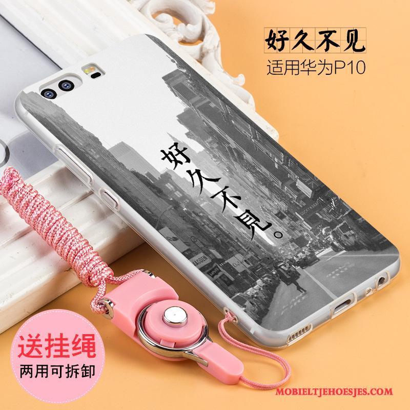 Huawei P10 Plus Hoesje Siliconen Scheppend Zacht Hoes Anti-fall Persoonlijk Roze