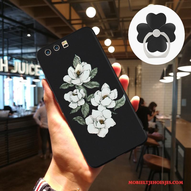 Huawei P10 Plus Hoesje Telefoon Kunst Persoonlijk Bescherming Zwart Hanger Anti-fall