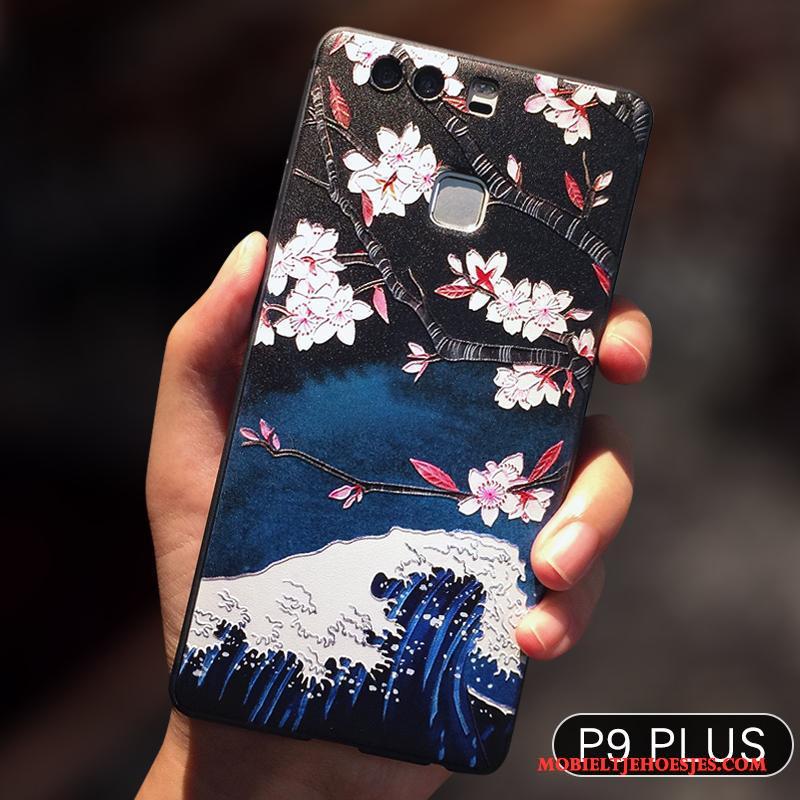 Huawei P10 Plus Hoesje Zwart Anti-fall All Inclusive Bescherming Reliëf Hoes Dun