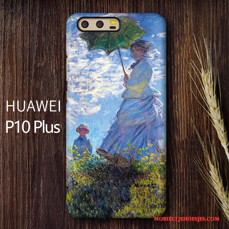 Huawei P10 Plus Kunst Hard Mobiele Telefoon Hoes Bescherming Vintage Hoesje