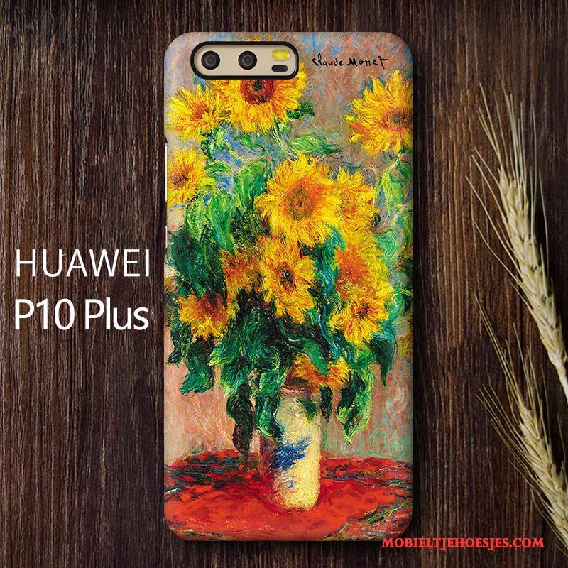 Huawei P10 Plus Kunst Hard Mobiele Telefoon Hoes Bescherming Vintage Hoesje