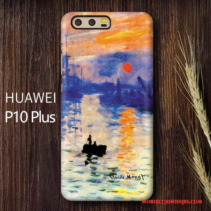 Huawei P10 Plus Kunst Hard Mobiele Telefoon Hoes Bescherming Vintage Hoesje