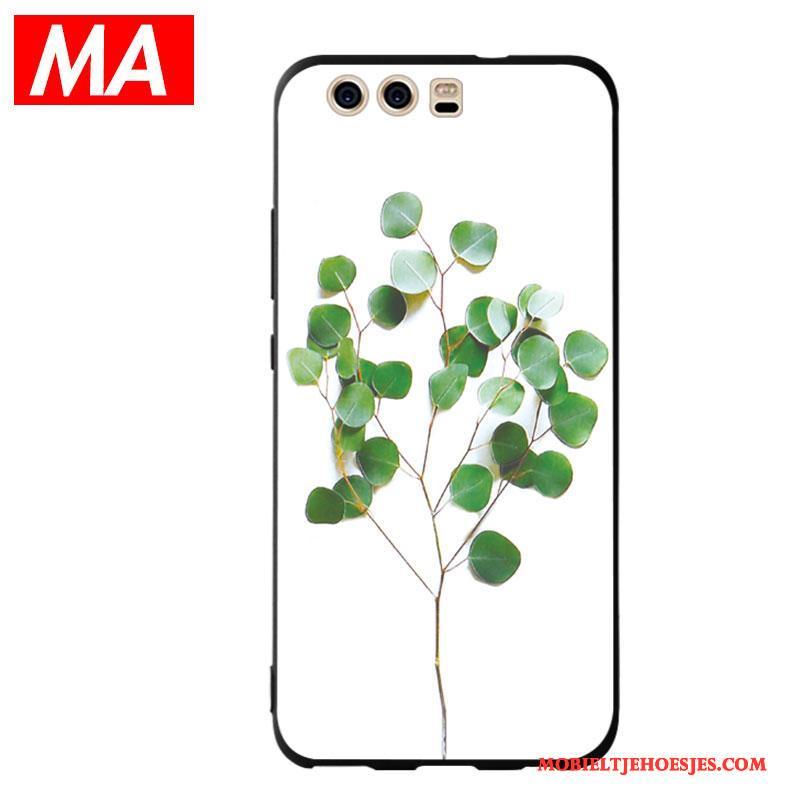 Huawei P10 Plus Pioen All Inclusive Hoesje Persoonlijk Wit Bloemen Blad