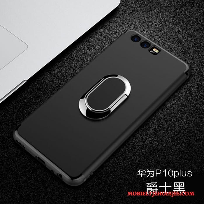 Huawei P10 Plus Ring Hoesje Telefoon Zacht Anti-fall Siliconen Blauw All Inclusive