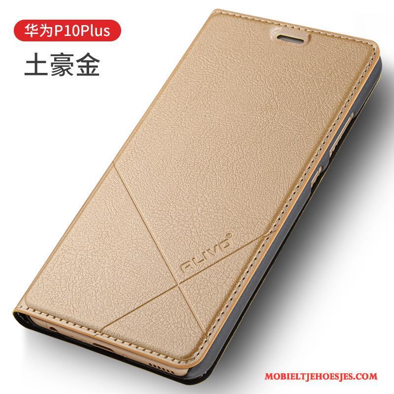 Huawei P10 Plus Rood Leren Etui Hoesje Telefoon Clamshell Anti-fall Bescherming