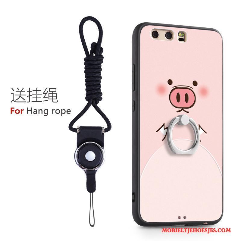 Huawei P10 Plus Roze Klittenband Hard Pu Bescherming Persoonlijk Hoesje