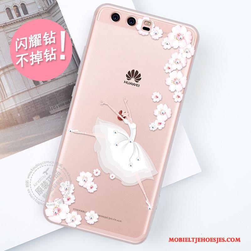 Huawei P10 Plus Siliconen Persoonlijk Rose Goud Hoesje Telefoon All Inclusive Met Strass Scheppend
