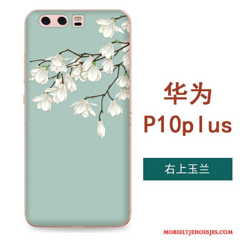 Huawei P10 Plus Siliconen Zacht All Inclusive Bloemen Kunst Hanger Hoesje Telefoon