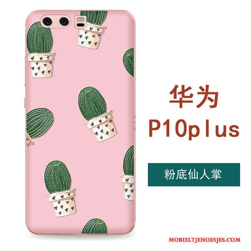 Huawei P10 Plus Siliconen Zacht All Inclusive Bloemen Kunst Hanger Hoesje Telefoon