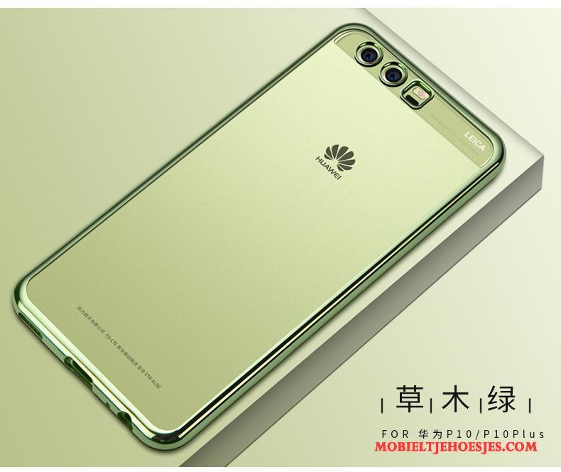 Huawei P10 Plus Zacht Hoesje Telefoon Doorzichtig Goud Siliconen Dun