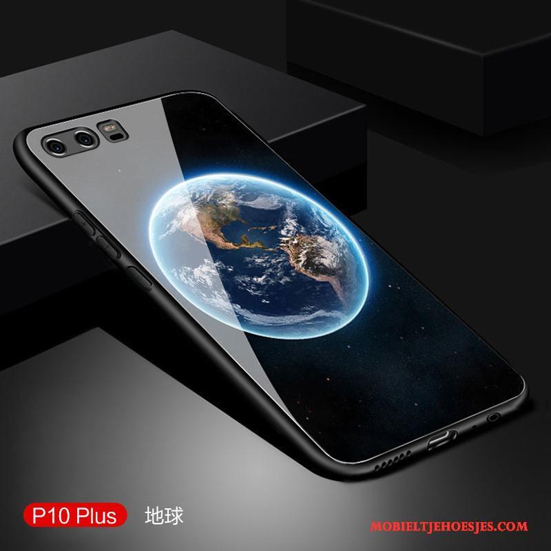 Huawei P10 Plus Zwart Hoesje Telefoon Bescherming Scheppend Glas All Inclusive Trendy Merk