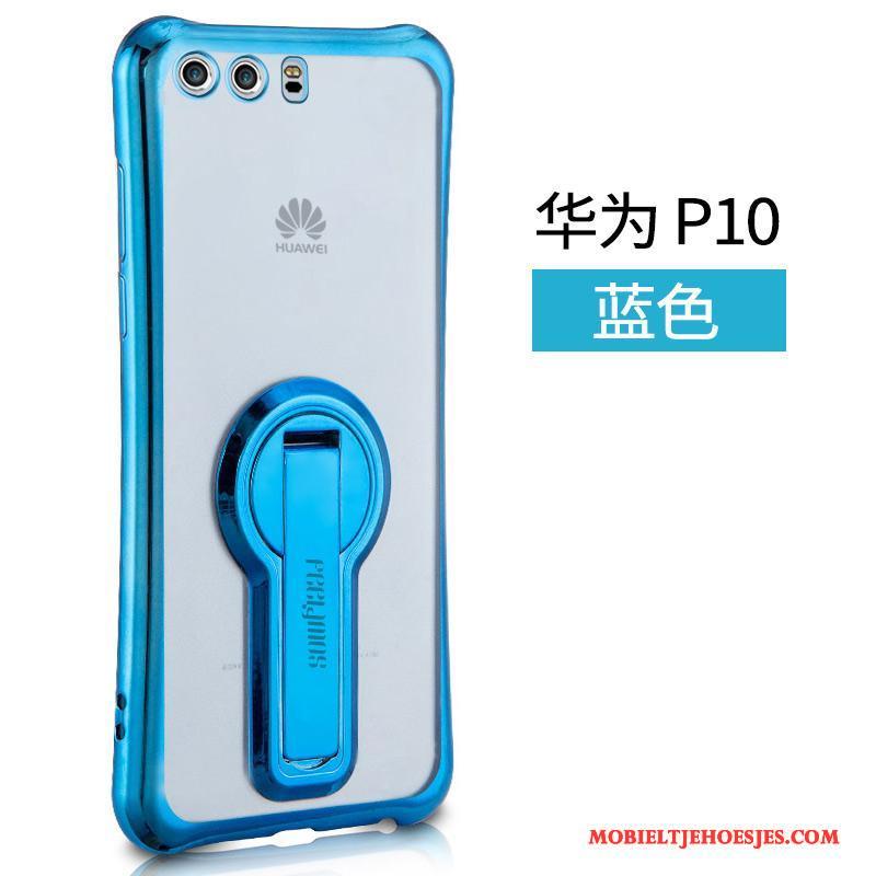Huawei P10 Siliconen Anti-fall Hoesje Bescherming Ondersteuning Goud Persoonlijk