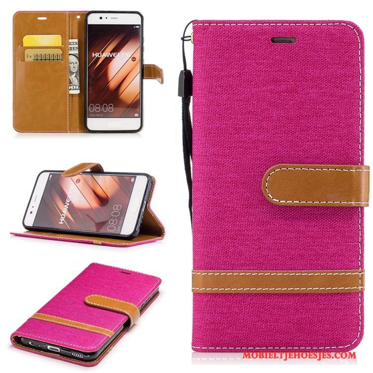 Huawei P10 Zacht Hoesje Mobiele Telefoon Kaart Folio Gemengde Kleuren Portemonnee