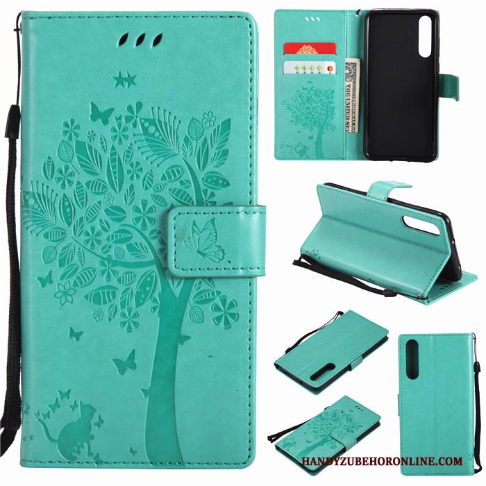 Huawei P20 Folio All Inclusive Bescherming Hoesje Telefoon Leren Etui Blauw Anti-fall