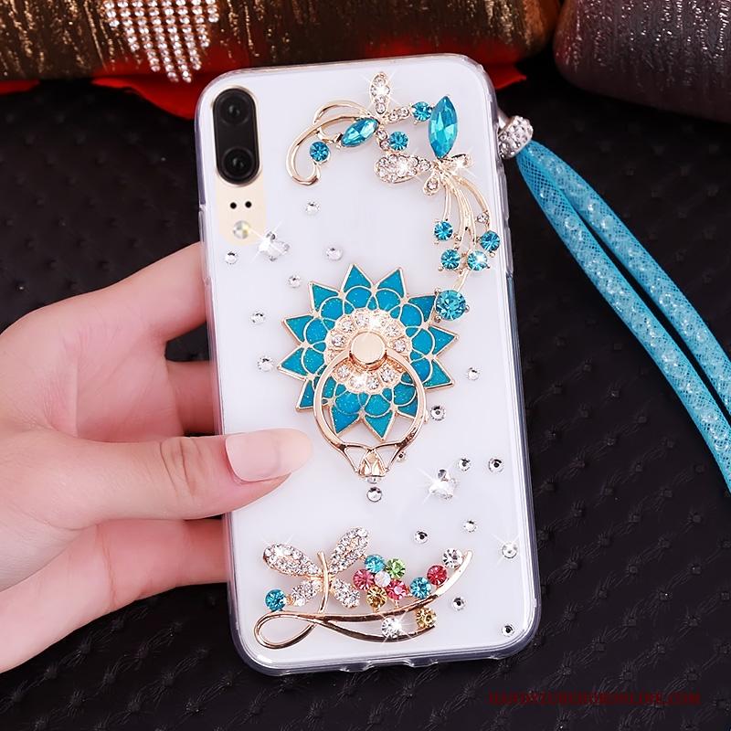 Huawei P20 Hoes Hanger Hemming Met Strass Bescherming Zacht Hoesje Telefoon