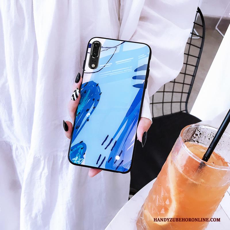 Huawei P20 Hoesje Bescherming Persoonlijk Scheppend Anti-fall Glas Trend Siliconen