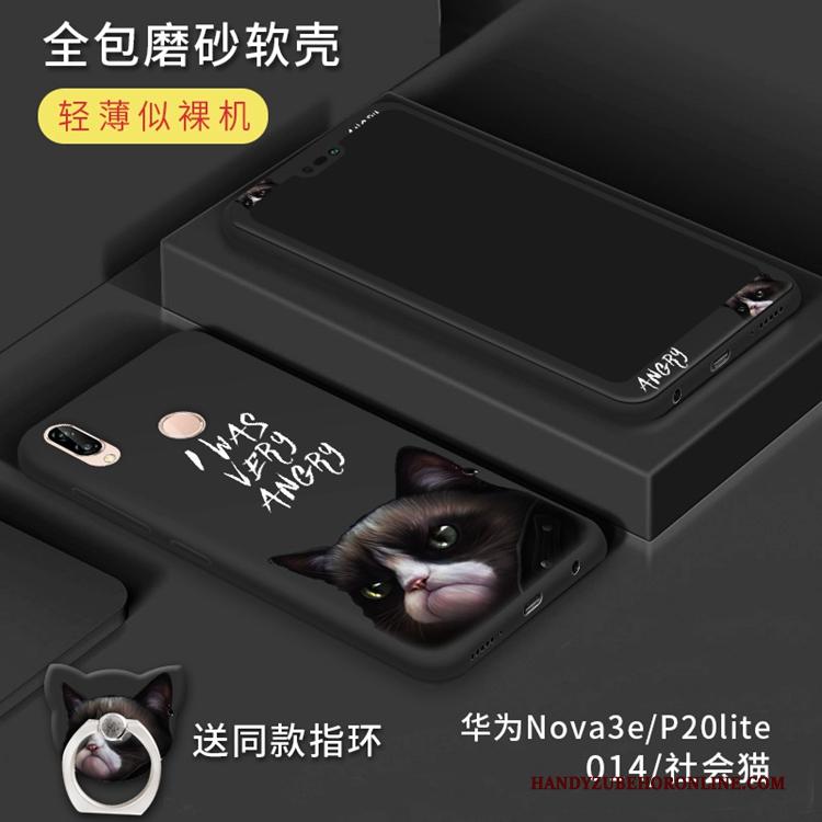 Huawei P20 Lite Bescherming Hoesje Telefoon Skärmskydd Geel Siliconen Tempereren