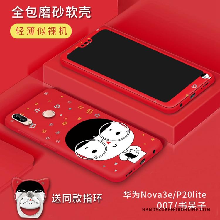 Huawei P20 Lite Bescherming Hoesje Telefoon Skärmskydd Geel Siliconen Tempereren